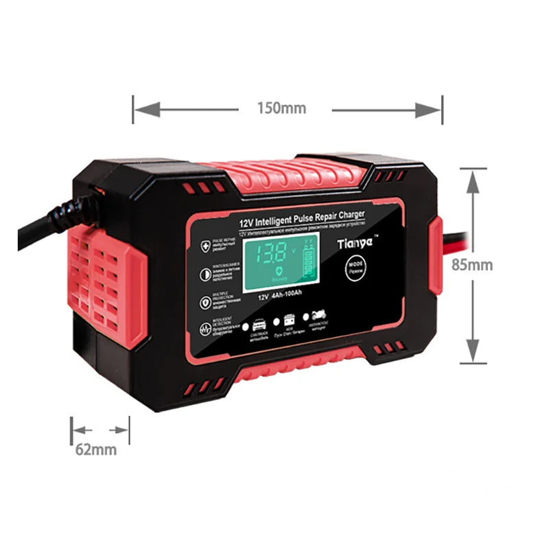 Cargador de Batería Portátil con Pantalla LCD – Arrancador de Emergencia para Carro y Moto