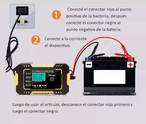 Cargador de Batería Portátil con Pantalla LCD – Arrancador de Emergencia para Carro y Moto